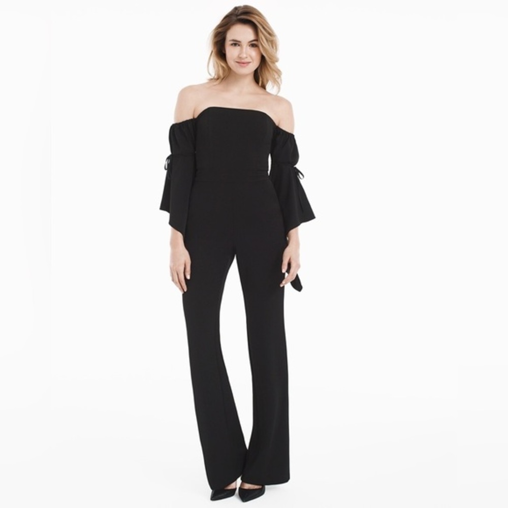 White House Black Market Off The-Shoulder Bell Sleeves Jumpsuit